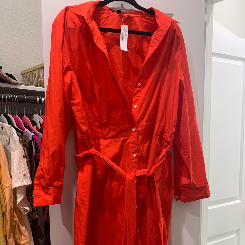 J Crew Red Shirt dress size 22